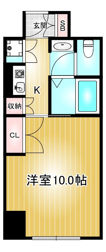 プログレンス栄(1K/7階)の間取り写真
