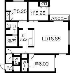 コローレ山鼻(3LDK/5階)の間取り写真