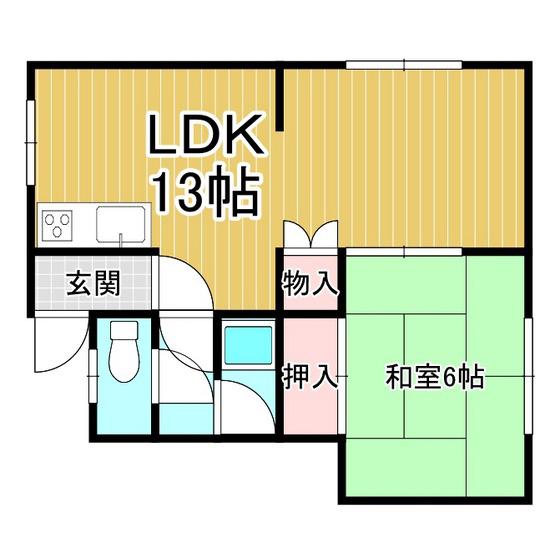 ハイツソシエ(1LDK/1階)の間取り写真