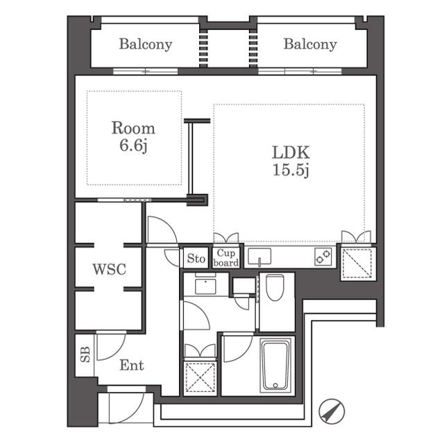 グランドメゾン福岡 THE CENTRAL LUXE(1LDK/3階)の間取り写真