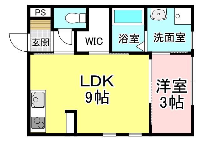 ラウレア(1LDK/1階)の間取り写真