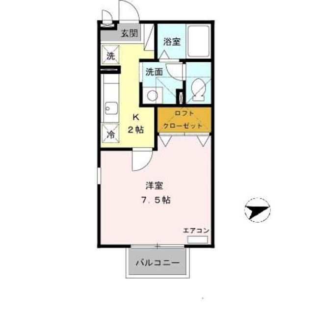 アディック東花園(1K/2階)の間取り写真
