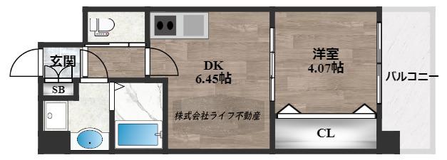 プレジオ布施EURO(1DK/5階)の間取り写真