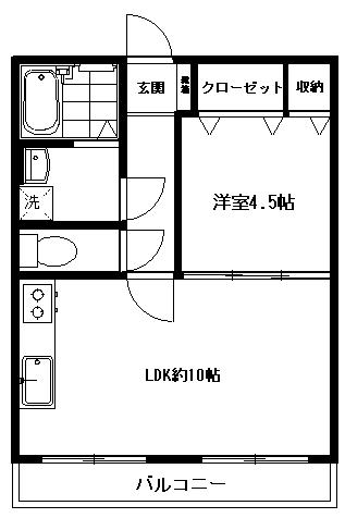 マイキャッスル戸越(1LDK/2階)の間取り写真