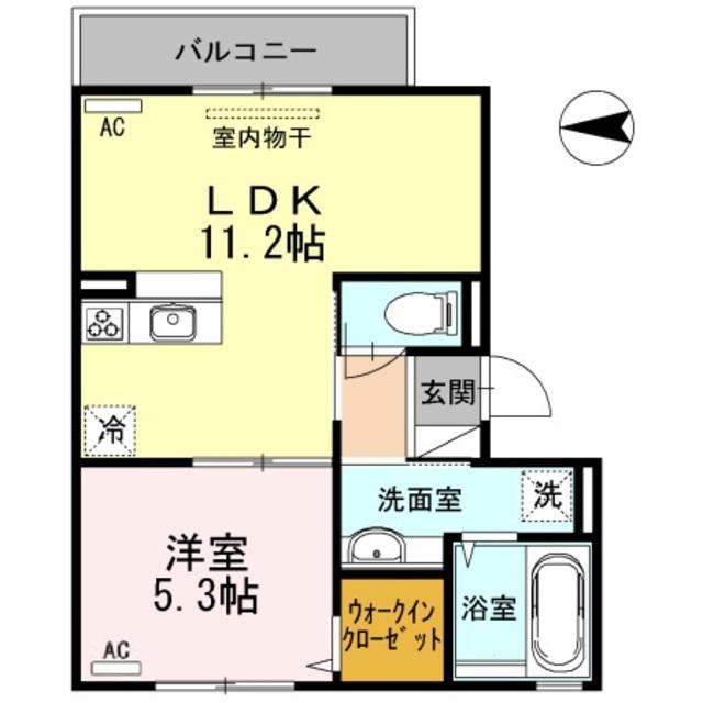 サフィールK(1LDK/2階)の間取り写真