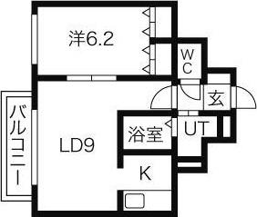 コムフォート北16条(1LDK/4階)の間取り写真