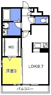 メゾンクレールIII(1LDK/3階)の間取り写真