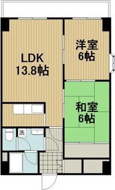 ライラック上本町(2LDK/5階)の間取り写真
