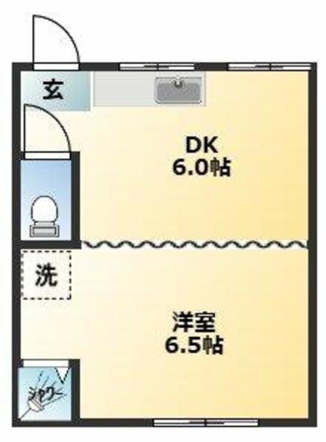 深井ビル(1DK/2階)の間取り写真