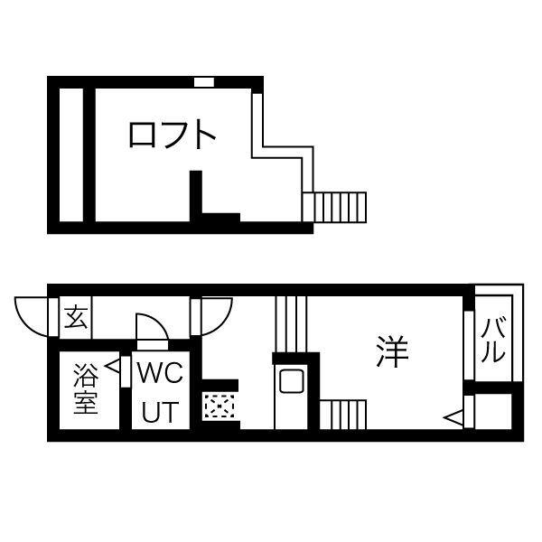 クリスタルガーデン(1K/1階)の間取り写真