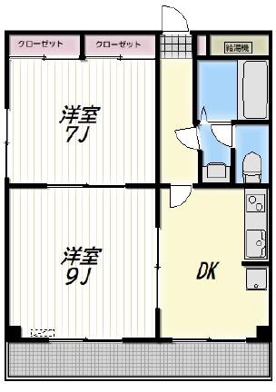 JILL(2DK/4階)の間取り写真