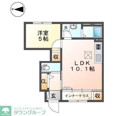 リヴィエール・アンブレ(1LDK/1階)の間取り写真
