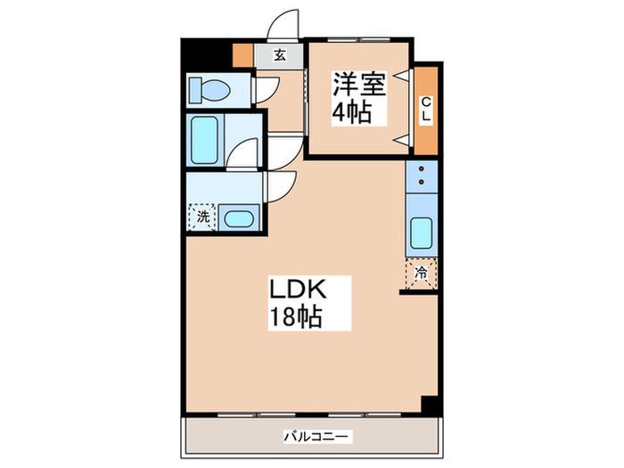 フレンドポート長津田第2(1LDK/3階)の間取り写真