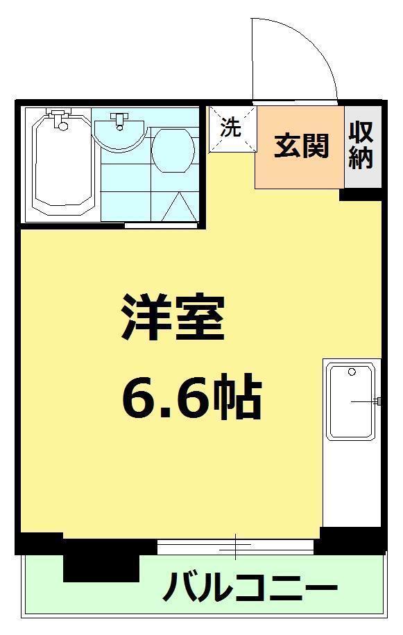 三条ロイヤルマンション(ワンルーム/2階)の間取り写真
