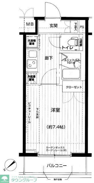 メインステージ神田駅前(1K/9階)の間取り写真