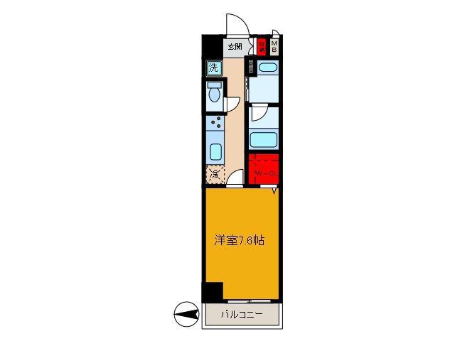 じおん綾瀬(1K/7階)の間取り写真
