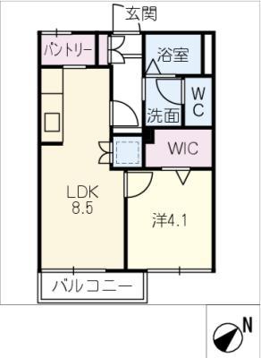 タウニーY3Y5(1LDK/2階)の間取り写真