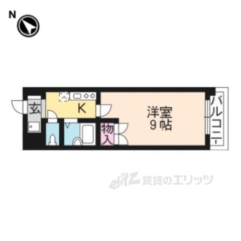 ラルース2(1K/3階)の間取り写真