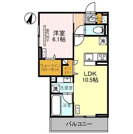 FORTUNA UNUS(1LDK/3階)の間取り写真