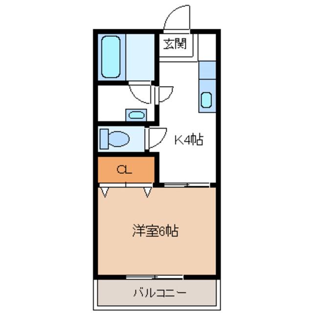 フローレンス中山II-C(1K/2階)の間取り写真