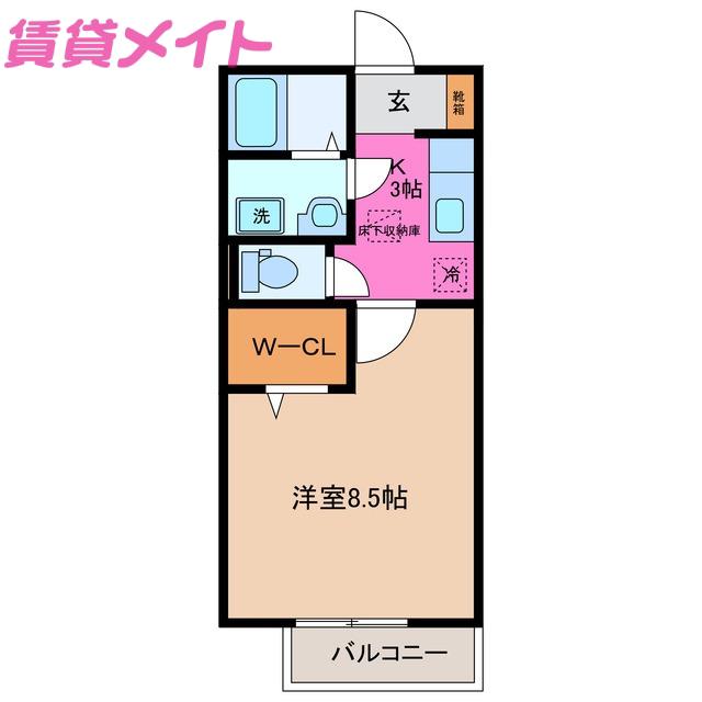ラグランジュポイントエム(1K/1階)の間取り写真