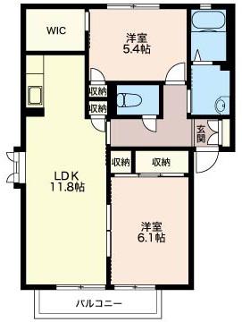 サンモール(2LDK/1階)の間取り写真