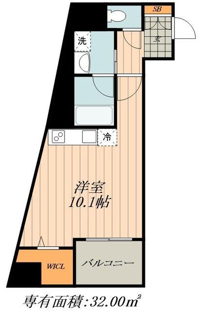 コンフォリア銀座イースト(ワンルーム/7階)の間取り写真