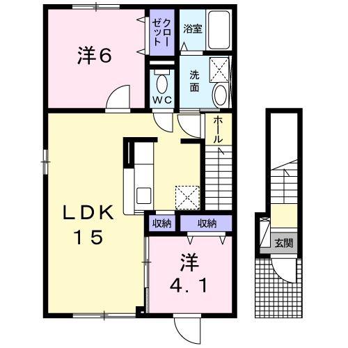 ＪＲ千歳線 千歳駅(北海道) 徒歩13分 2階建 築11年(2LDK/2階)の間取り写真