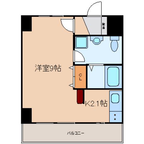 グリシーヌ響(1K/8階)の間取り写真
