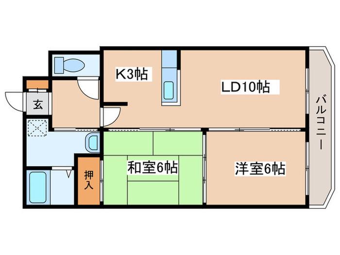 カーサみつも(2LDK/1階)の間取り写真