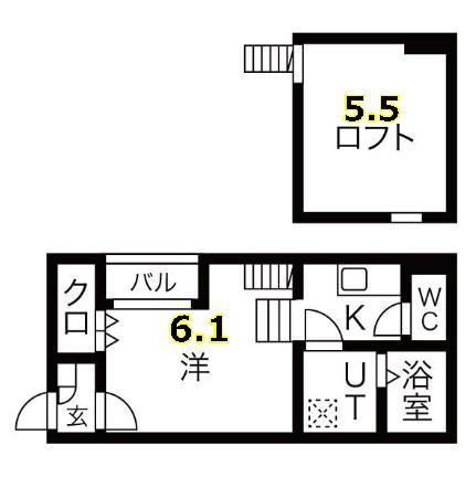 サンブラスハイム大曽根(1K/1階)の間取り写真