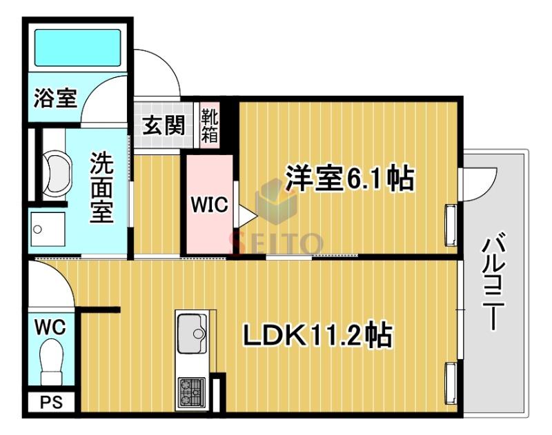 D-RESIDENCE蛍池東町(1LDK/1階)の間取り写真