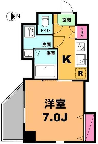 月村マンション23(1K/4階)の間取り写真
