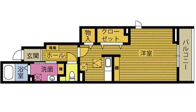 ボヌールS(ワンルーム/1階)の間取り写真