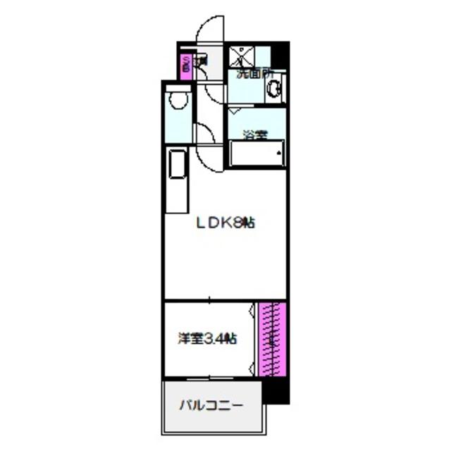 MV.IMP大阪放出(1LDK/3階)の間取り写真