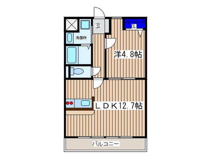 本町ヒロビルII(1LDK/3階)の間取り写真