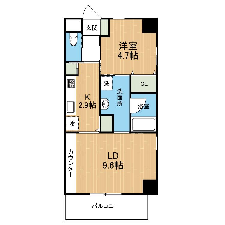 ルシアン首里大名(1LDK/1階)の間取り写真
