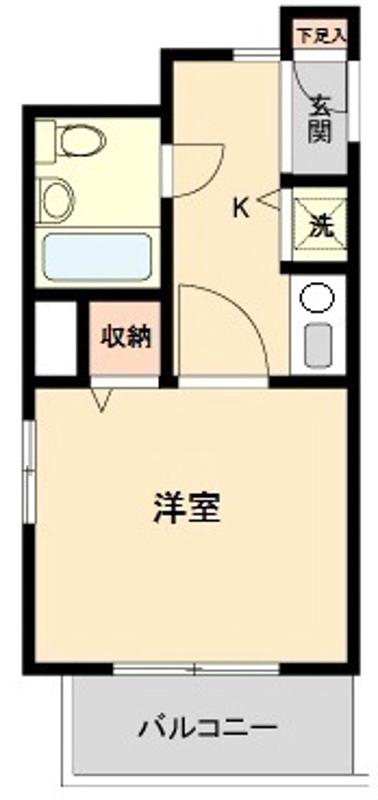 菱和パレス下落合(1K/1階)の間取り写真