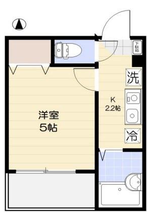メルディア竹ノ塚2丁目2(1K/2階)の間取り写真
