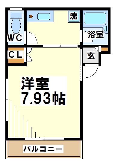 フラットオゴ(1K/3階)の間取り写真