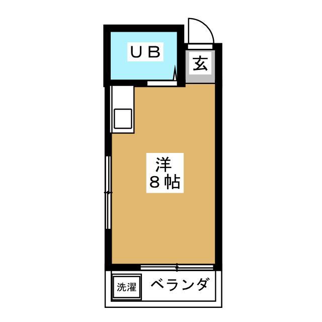 ヴェルヴィ旗の台(ワンルーム/2階)の間取り写真