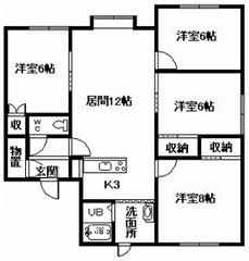 ロイヤルパレスB棟(4LDK/2階)の間取り写真