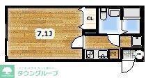 CALME川越(1K/1階)の間取り写真