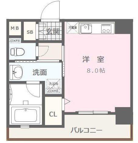 ヴィラージュ大手門(ワンルーム/4階)の間取り写真