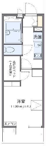 レオパレスエクセラン(1K/3階)の間取り写真