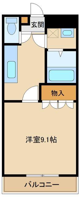 プロニティ ビナサイド(1K/3階)の間取り写真