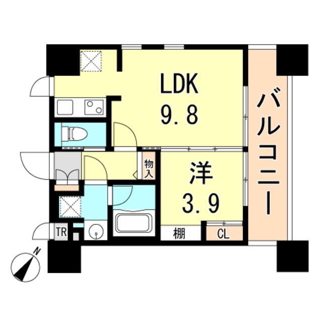 アーバネックス神戸水木通(1LDK/8階)の間取り写真