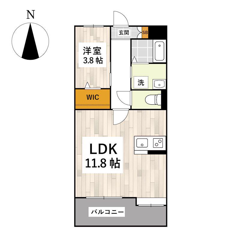 MA CHAMBRE(1LDK/1階)の間取り写真