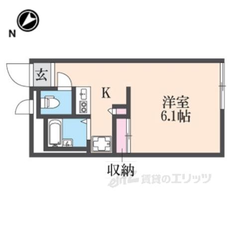 レオパレス茶園場(1K/2階)の間取り写真