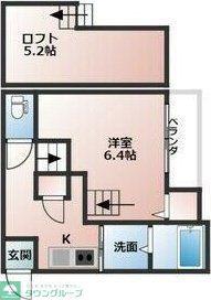 桜ステージ(1K/2階)の間取り写真